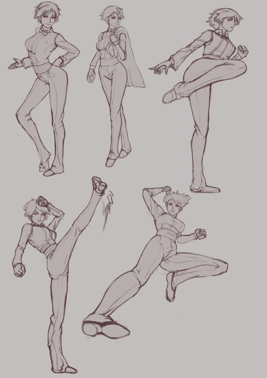 Reference poses of anime girl