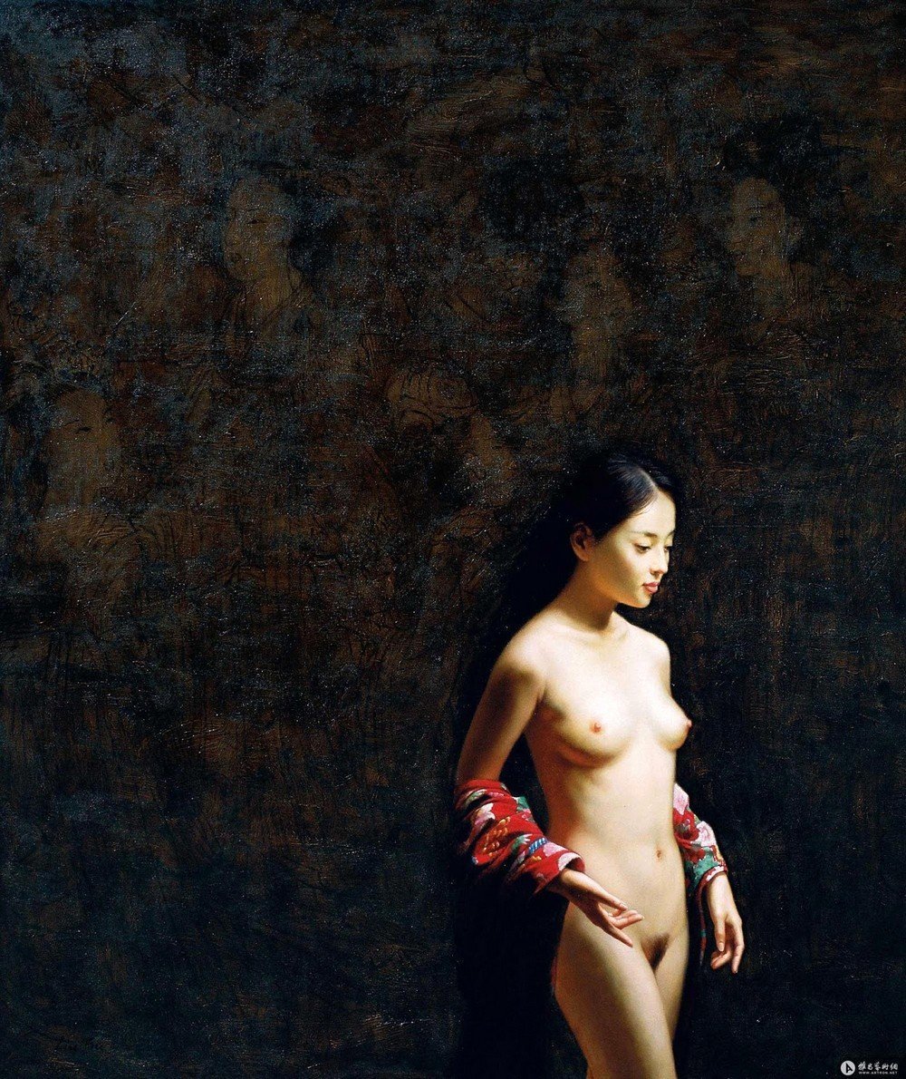 Chinese fashion models in the style of nude