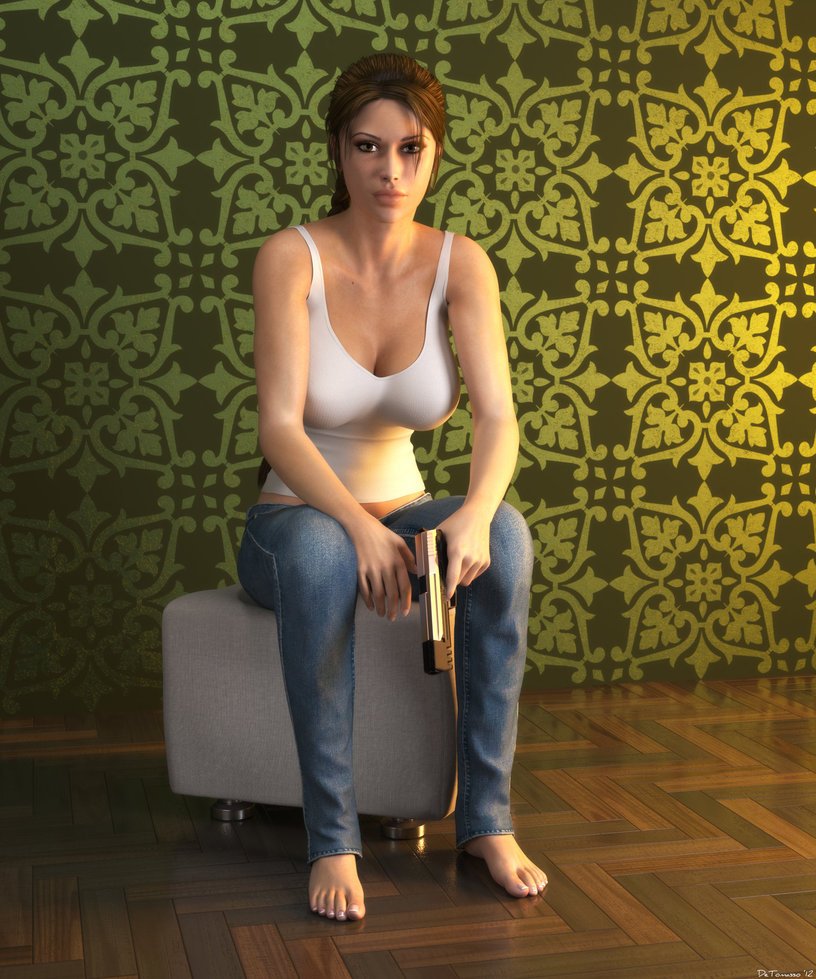Lara Croft in a swimsuit 3D