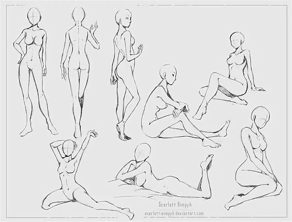 Cute pose for full -length drawing