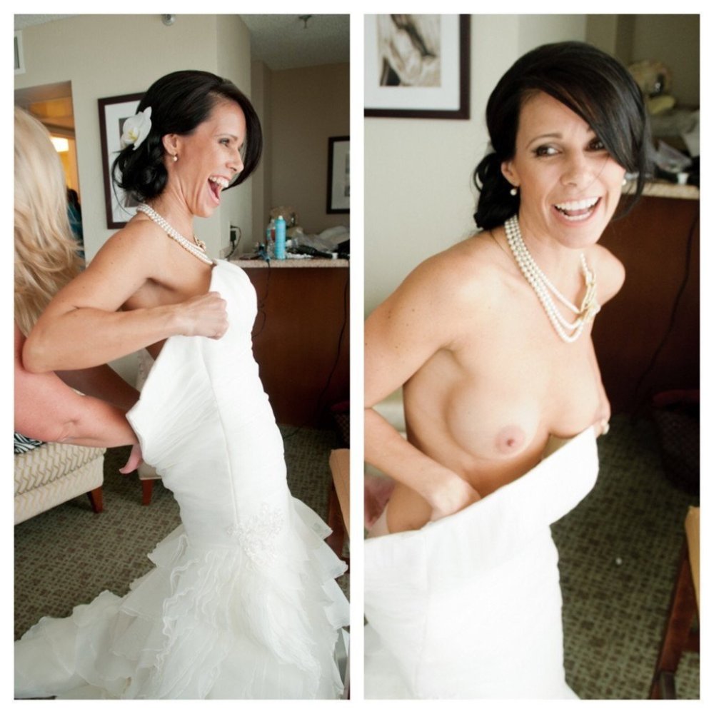 The naked bride is dressed