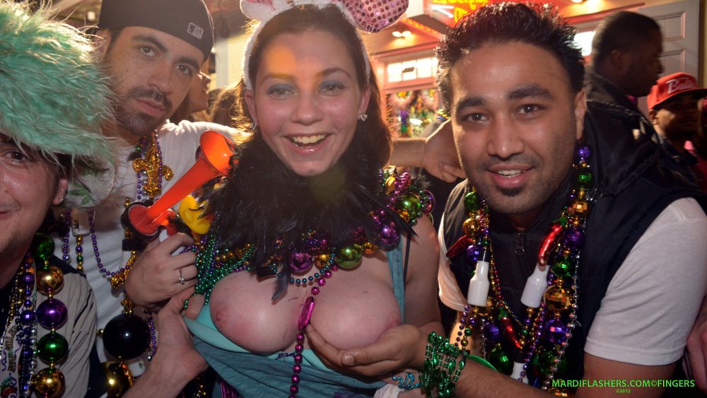 Naked boobs at the parade of the festival