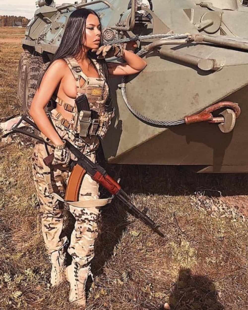 Several girls in camouflage