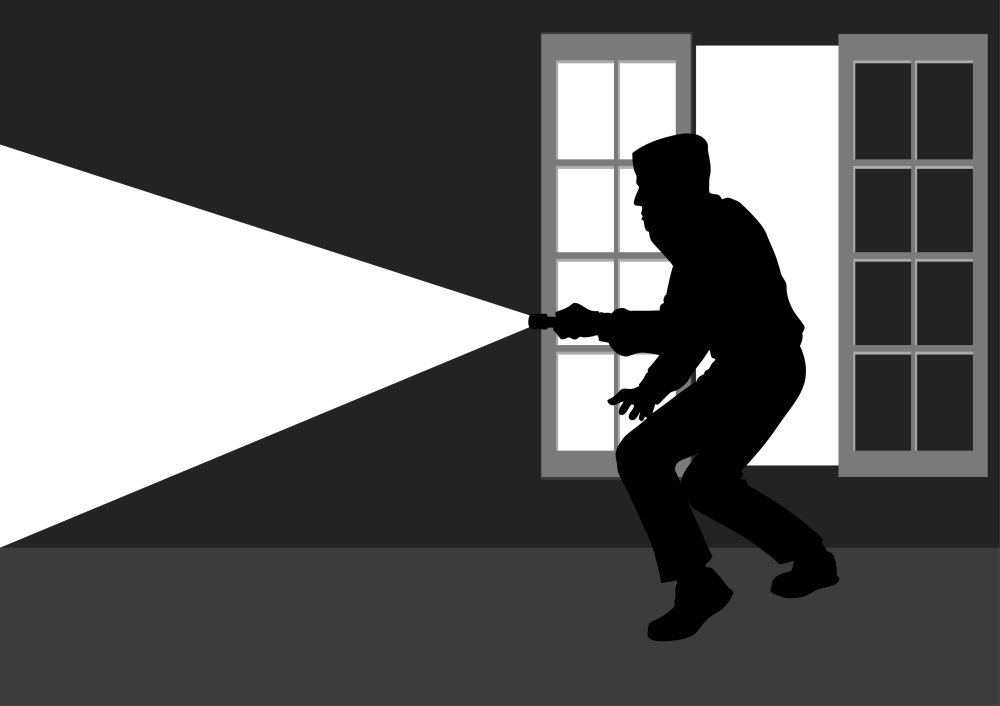 Scary Robber Game Functions: Walk, See, Hide, Shoot