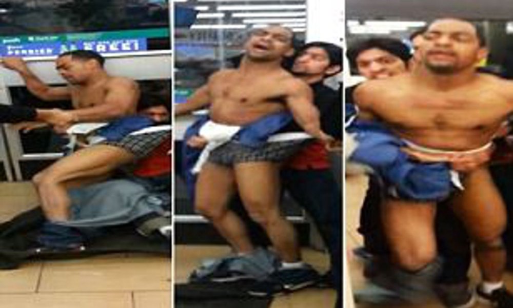 Russian Woman Forced to get naked and walk behind car naked