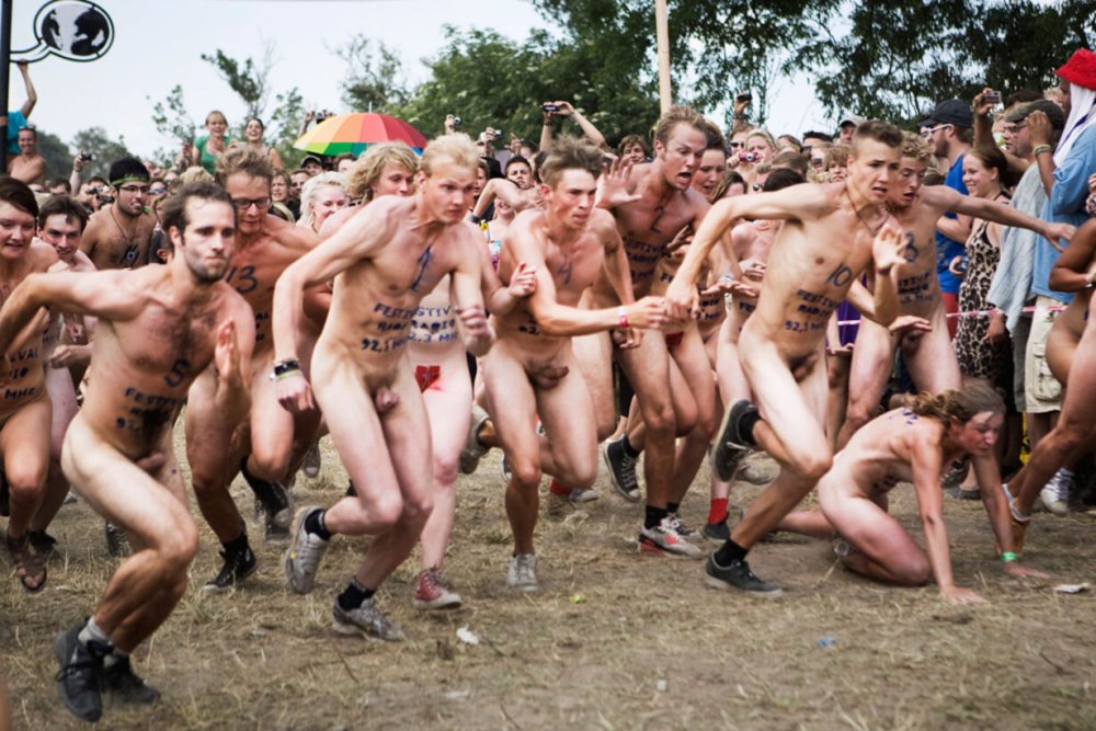 Naked girls on Roskilde Naked Run Festival