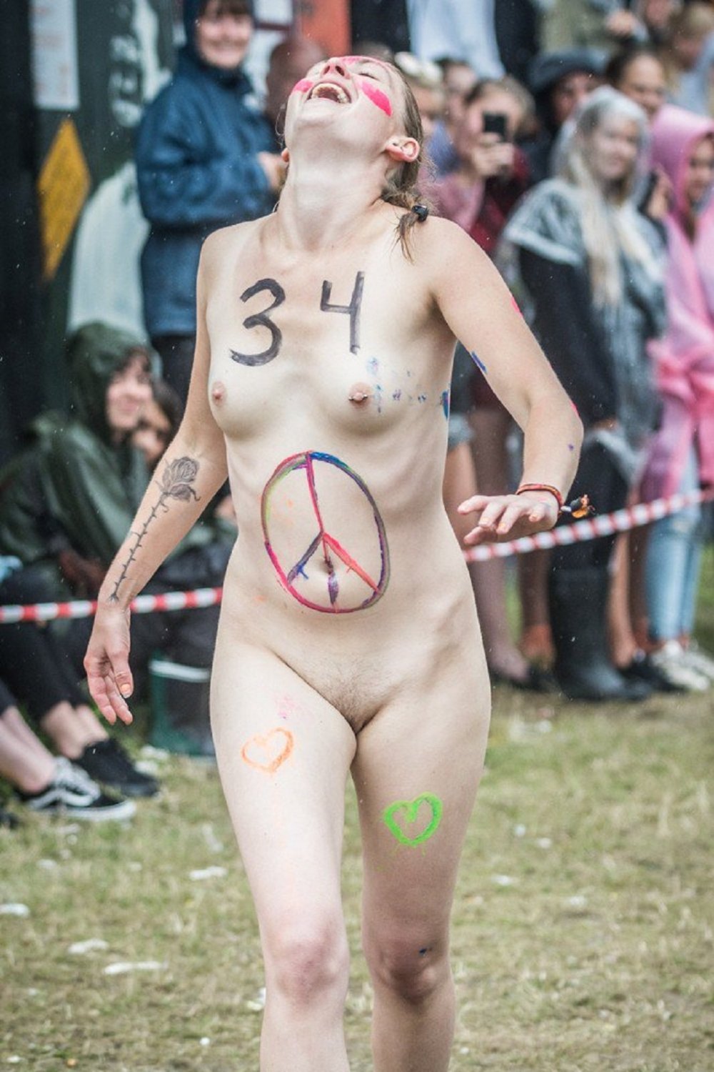 Naked girls on Roskilde Naked Run Festival