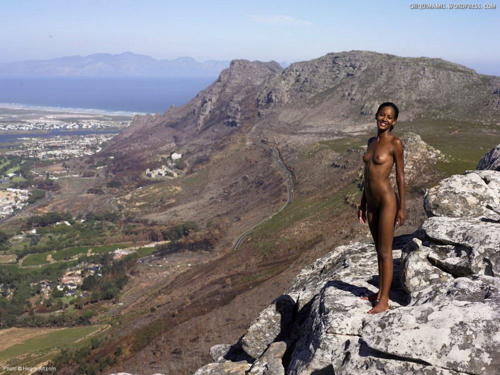 Girls undress in the mountains