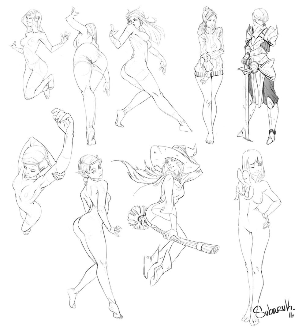 Pose for drawing girls Realism