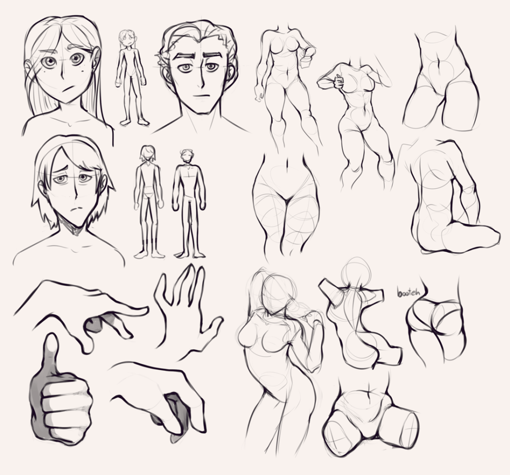Thin people reference poses