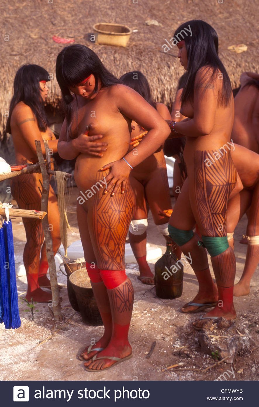 Xingu Indian Girls Always Show Shaved Pussy