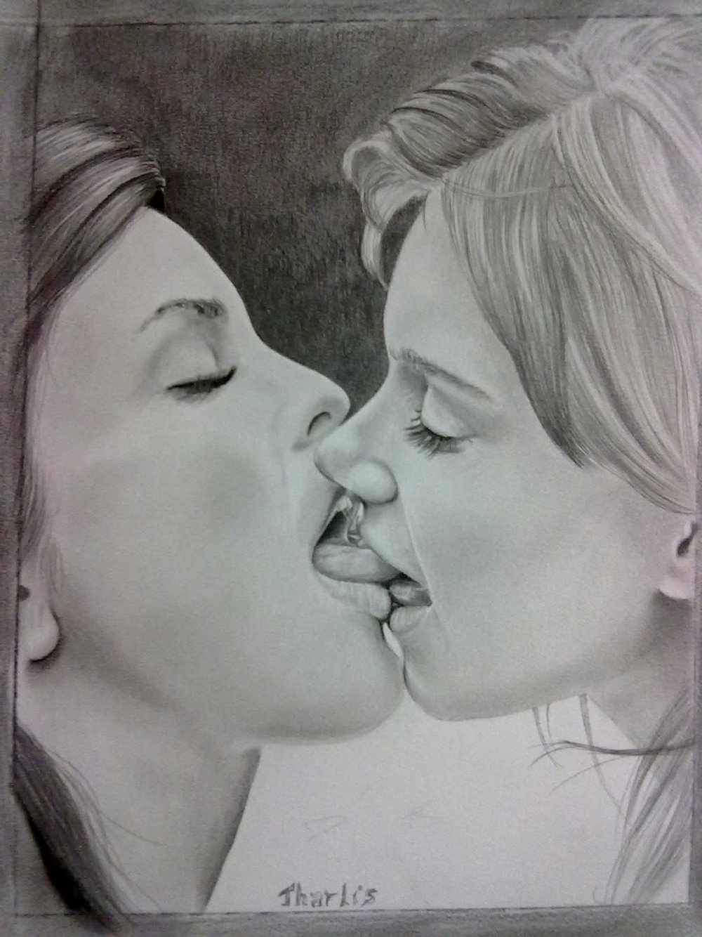 Figure with a pencil guy with a girl