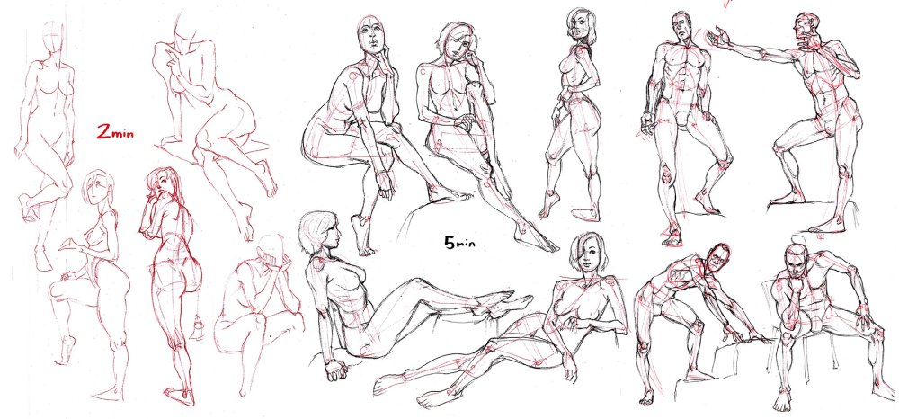 Human poses for artists