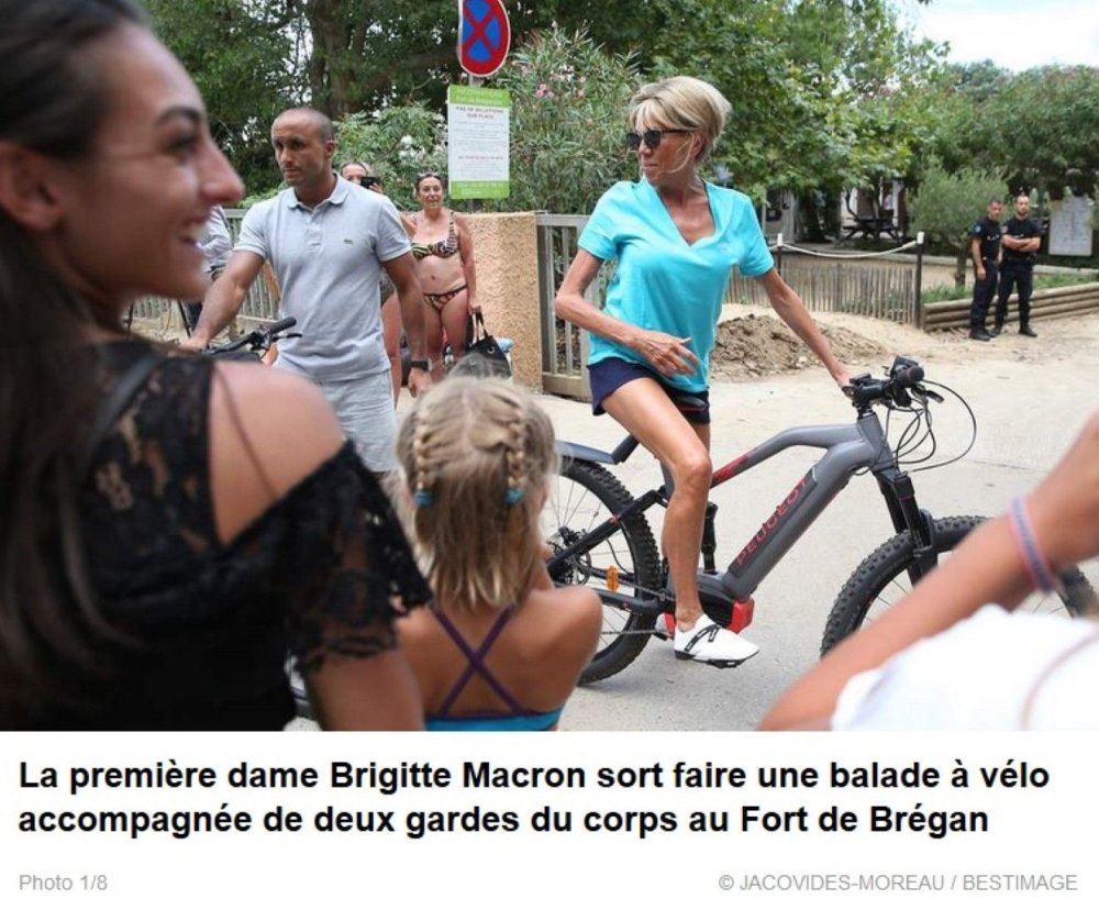 Bridget Macron in shorts