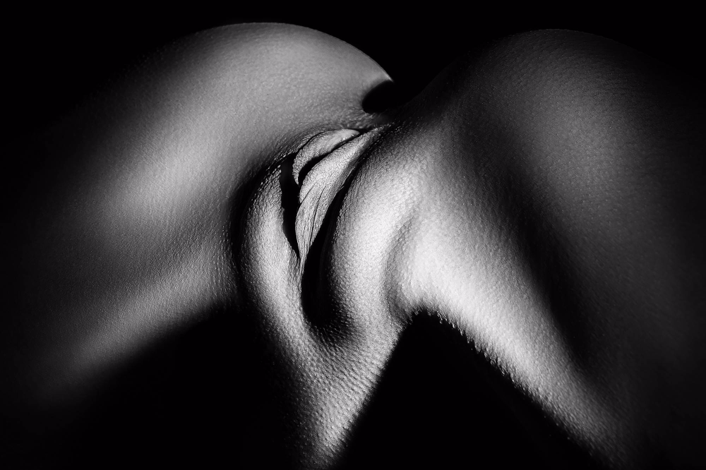 Beautiful naked butt close -up