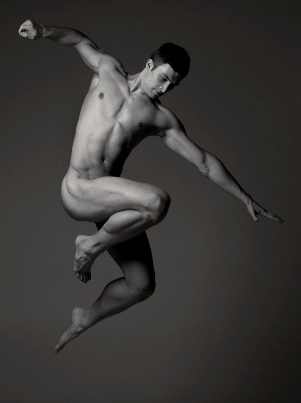 Positioning of naked men