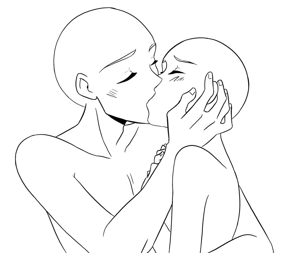 A passionate kiss