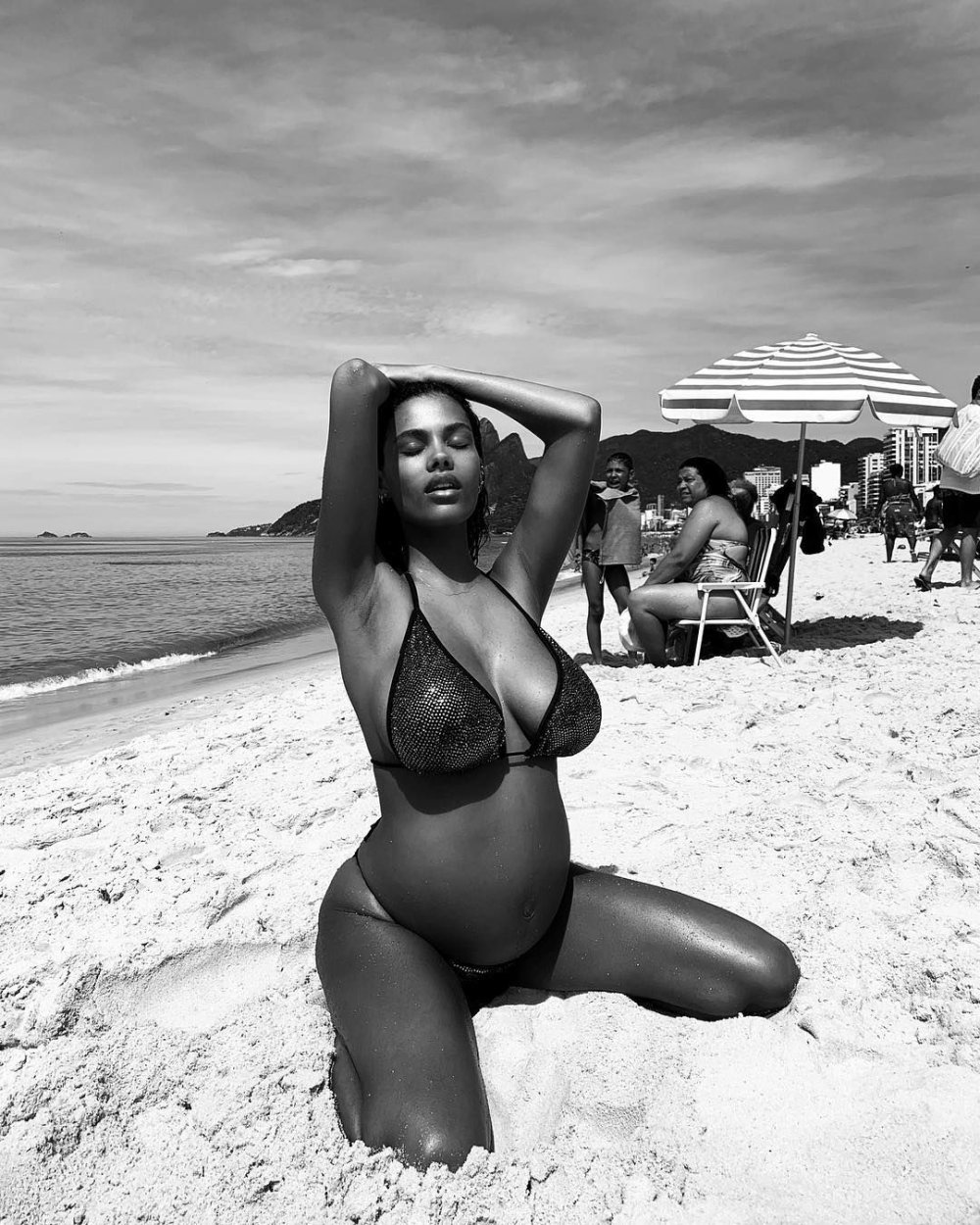 Body girl positive in a swimsuit