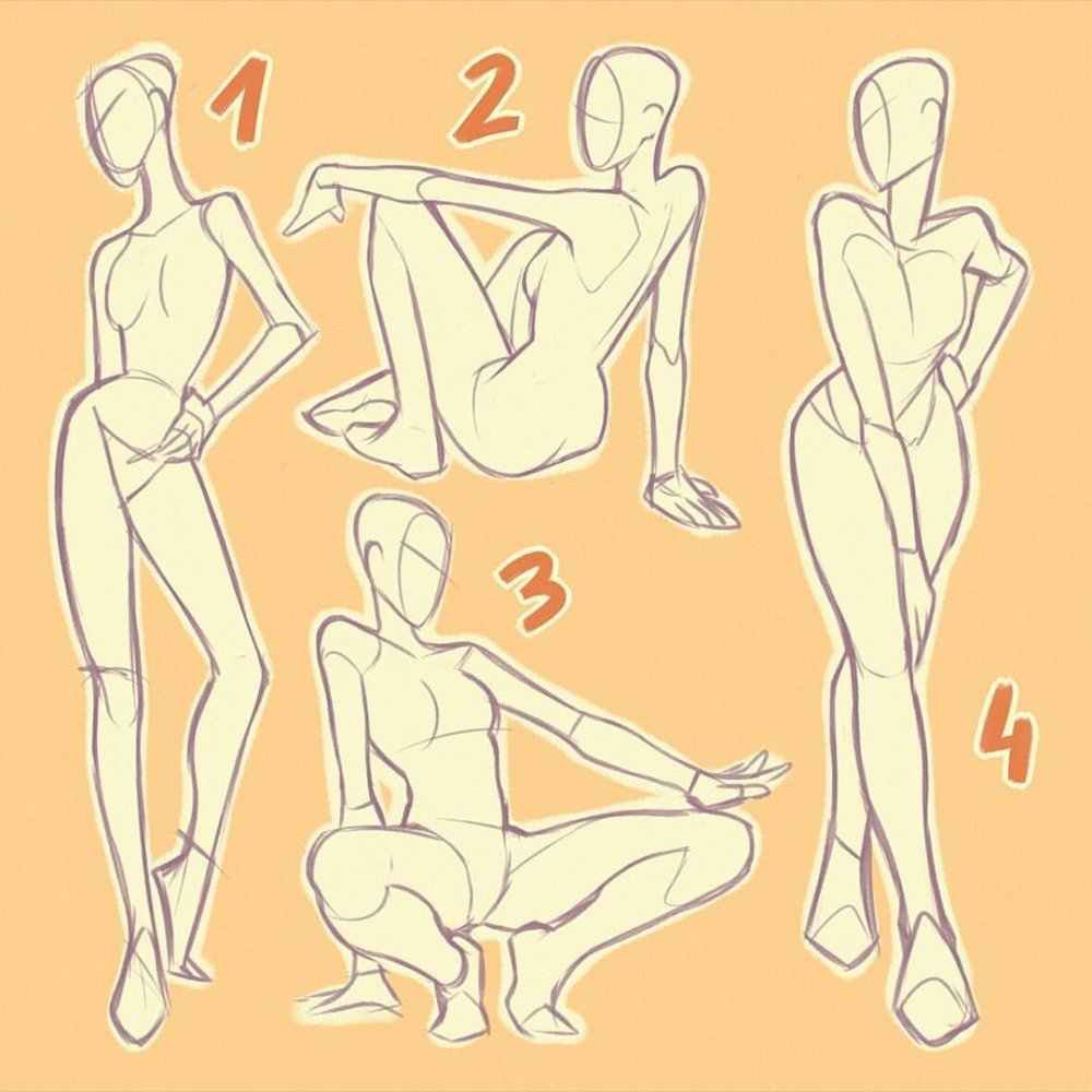 Girls in the action poses reference