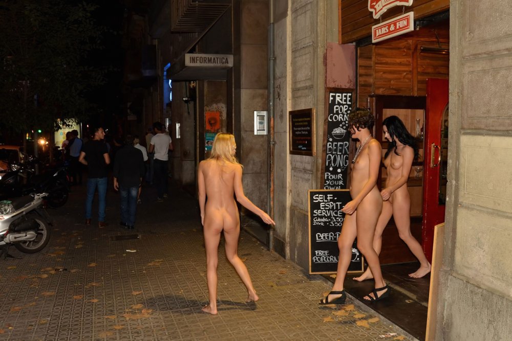Girls without panties in the public