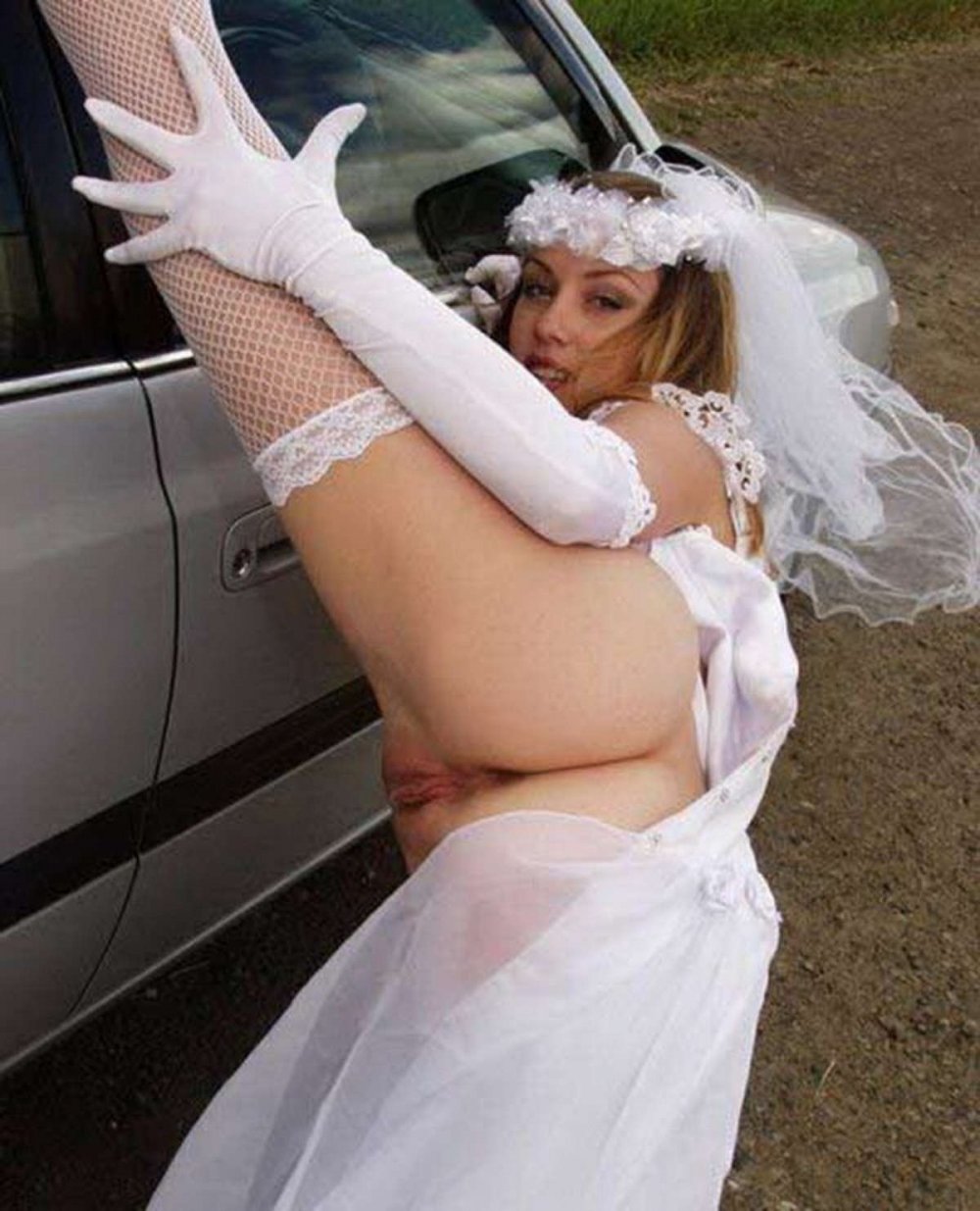Drunk brides without panties