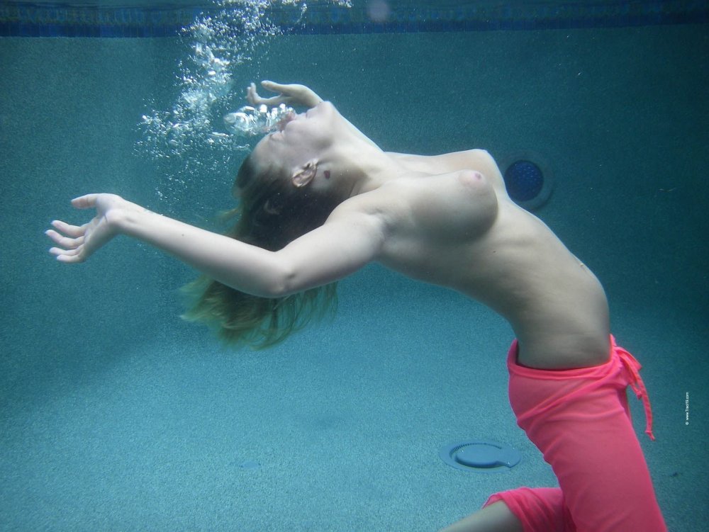 Girls Topless underwater