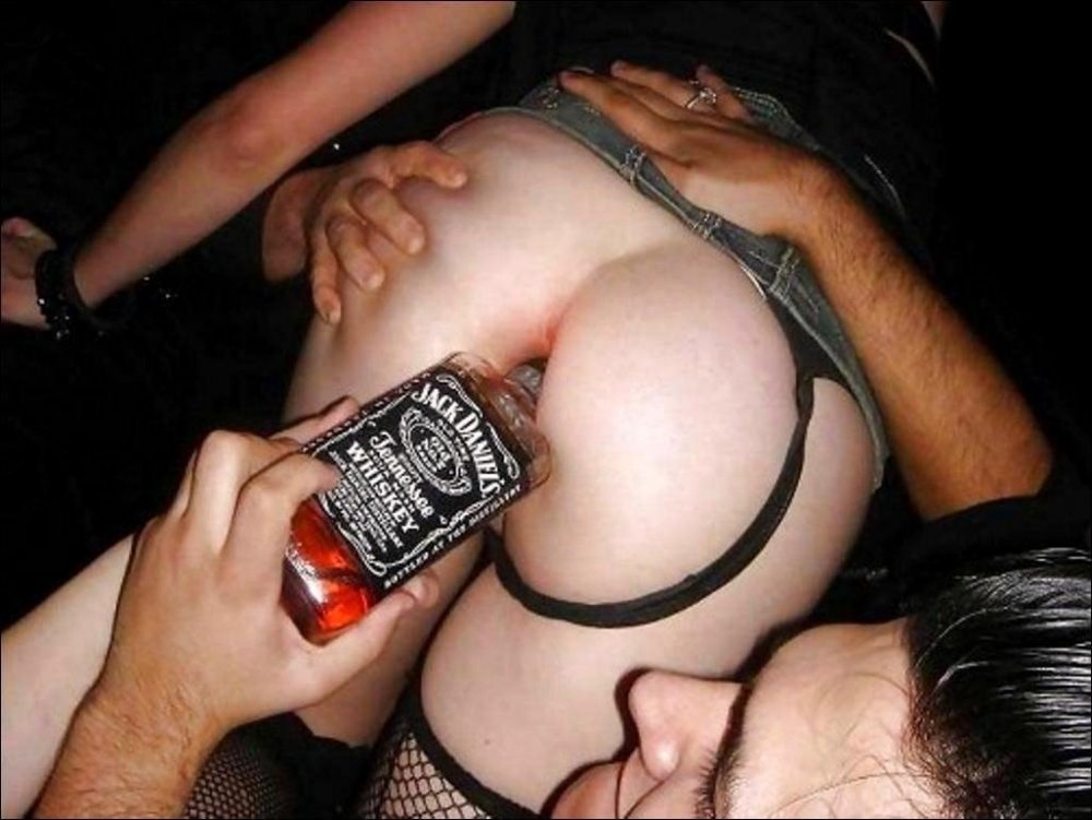 Naked butt of drunk women