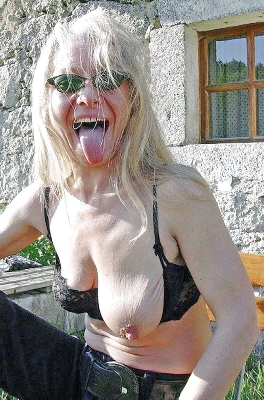 Empty boobs of old women