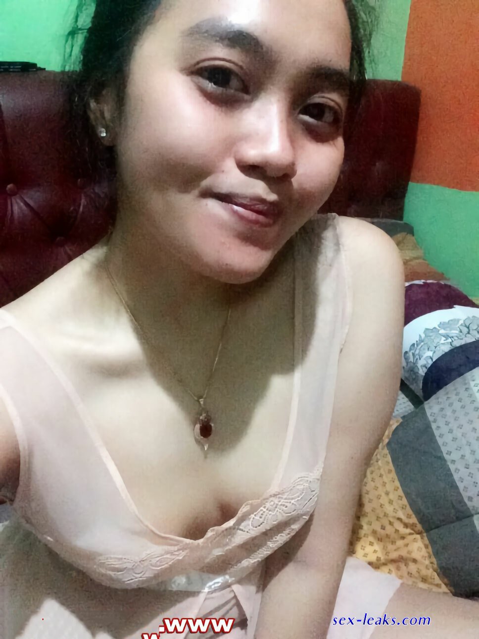 Hijab with a neckline on the chest