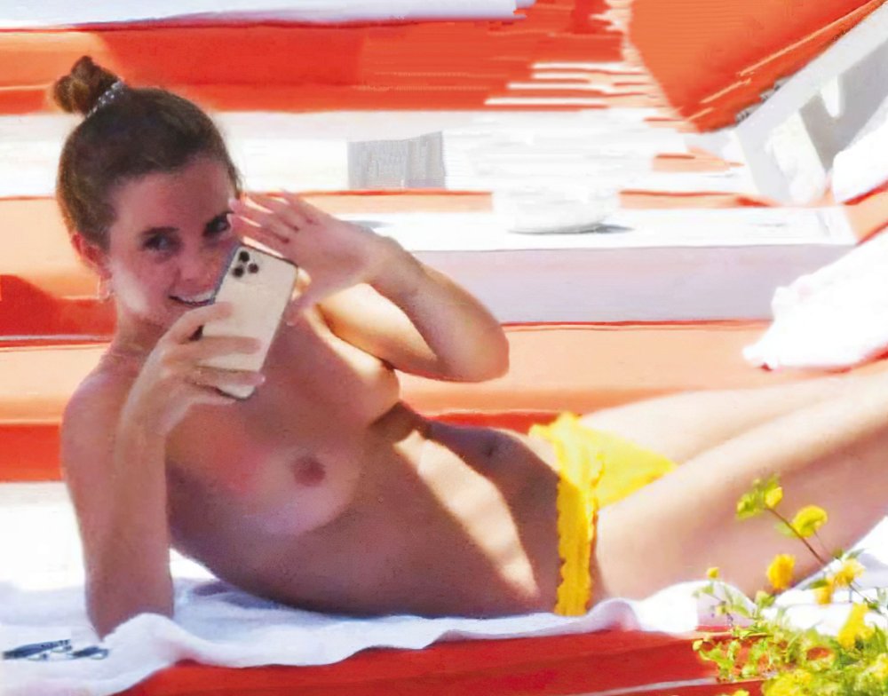 Emma Watson Naked on the beach
