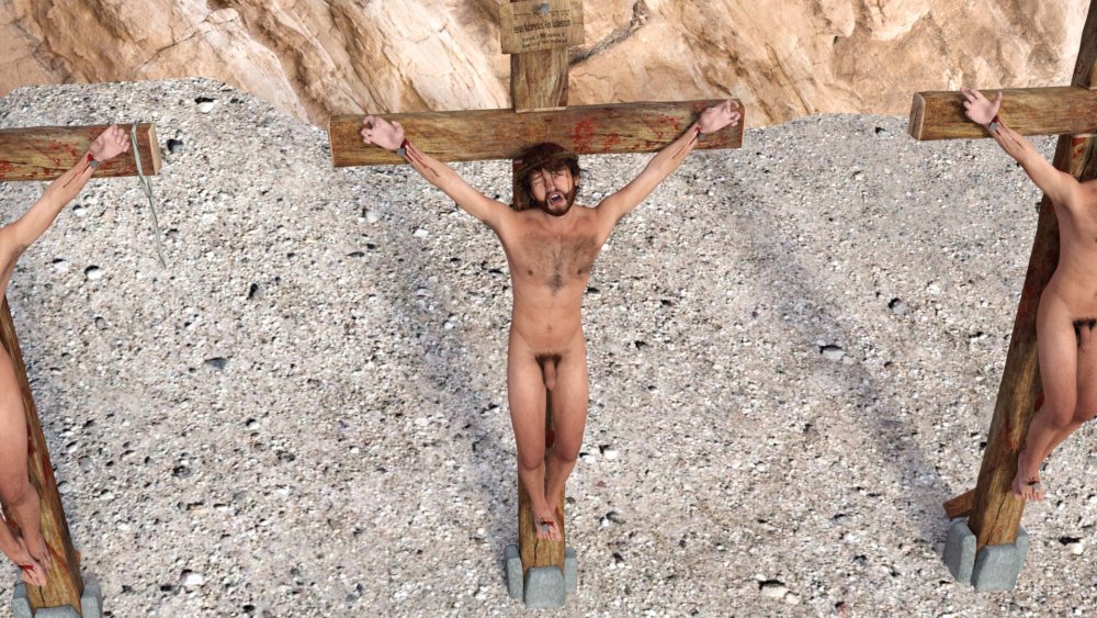 Nude Crucifixion Crucified Women Retro