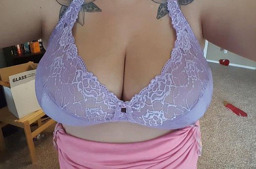 Big breasts in the bra