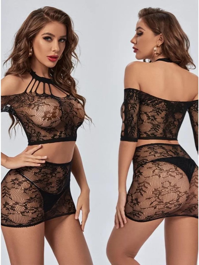 Sexual underwear set in a net