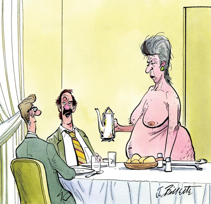 Caricature with naked tits